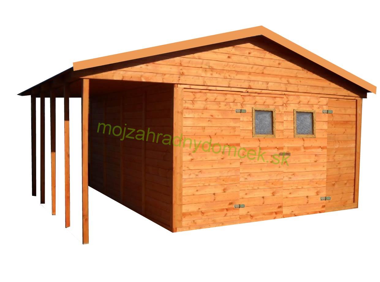 Caseta de jardín de madera con terraza BILBAO 12,6m2 + 3,6m2, 19mm, con ventana