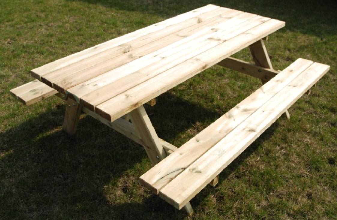 Conjunto de mesa y bancos 120 cm - muebles de jardín - asientos