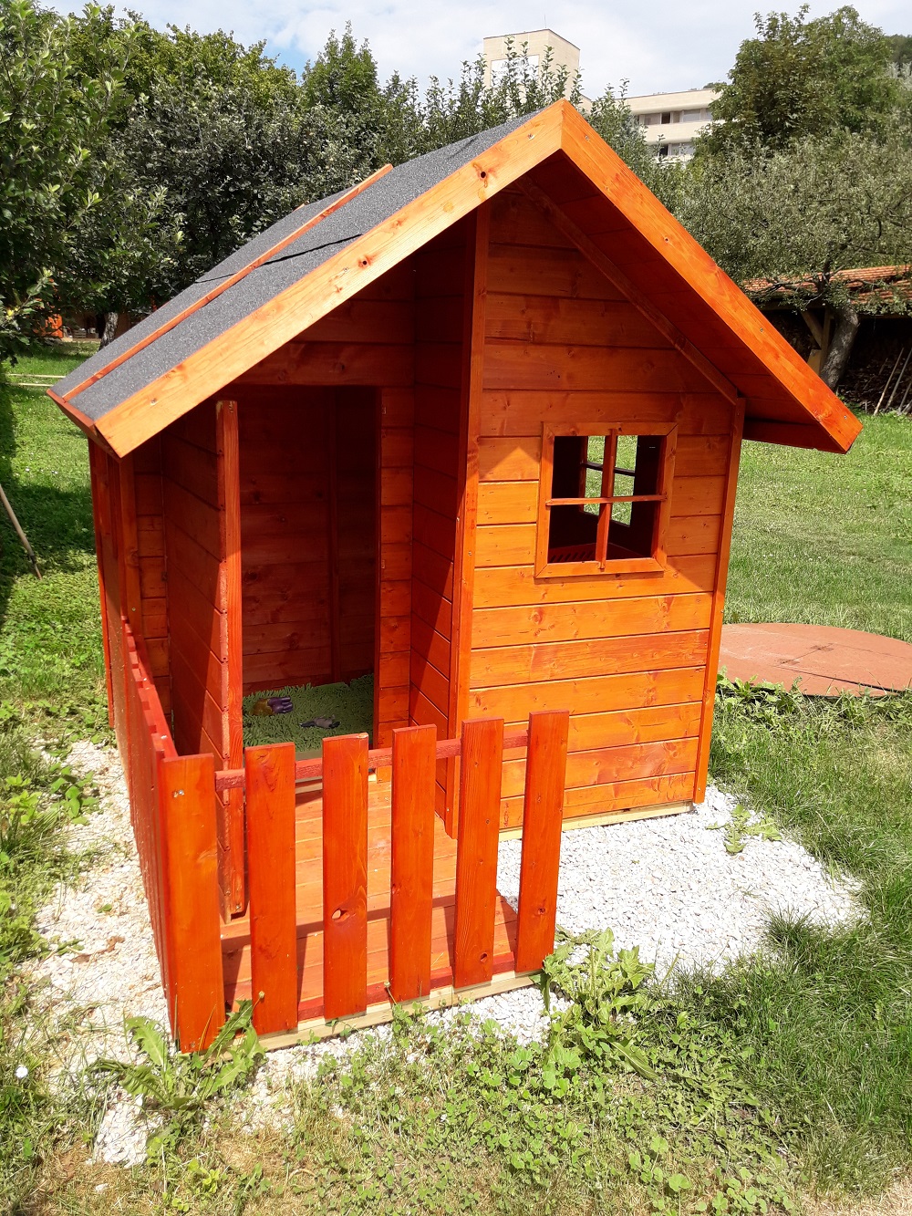 Caseta infantil / casa de jardín para niños con terraza MIA  1,8 x 1,4m, 16mm