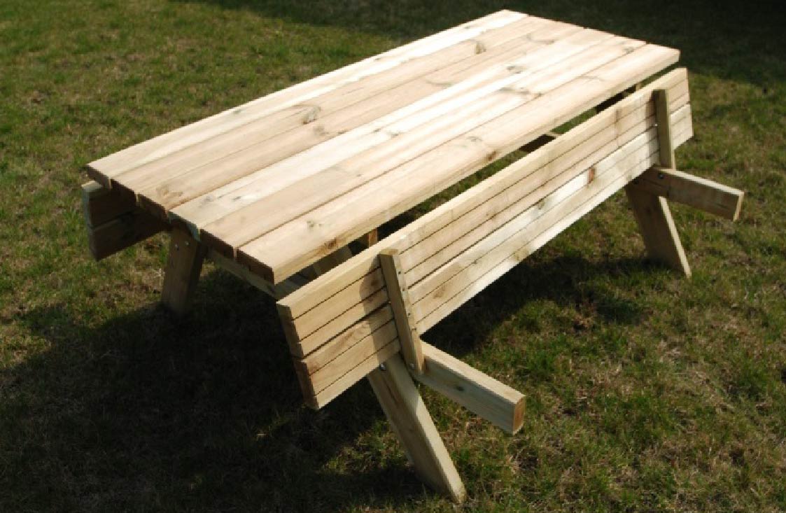 Conjunto de mesa y bancos 120 cm - muebles de jardín - asientos
