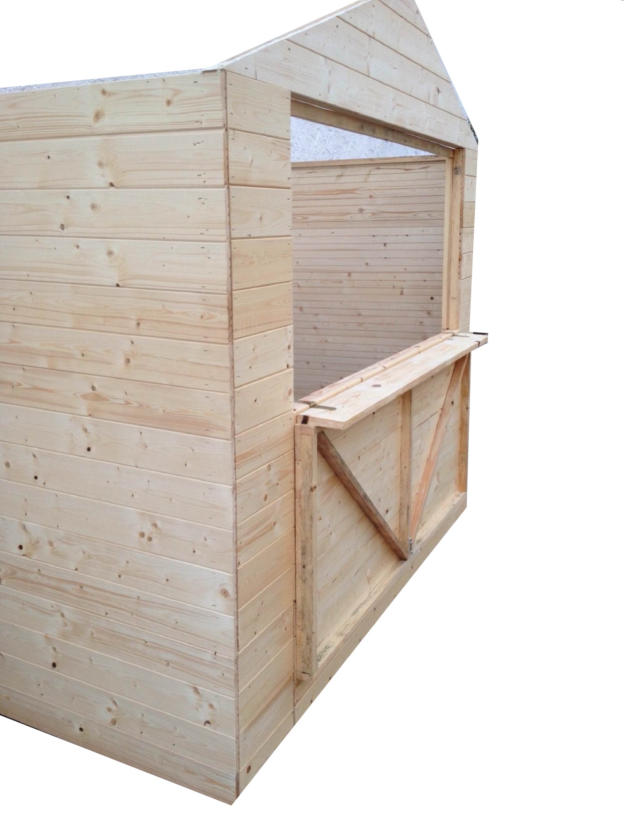 Quiosco (19mm) 3,3x3,3x2,3m (3,0x3,0m) una ventana, kiosco de madera